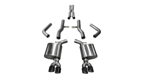 Corsa 2015-2023 Dodge Challenger Hellcat Dual Rear Exit Extreme Exhaust w/ 3.5in Black Tips thumbnail 5