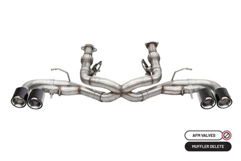Corsa 2020-2025 Chevrolet Corvette C8 RWD 3in Track Cat-Back Delete Exhaust w/4.5in CF Polished Tips thumbnail 1