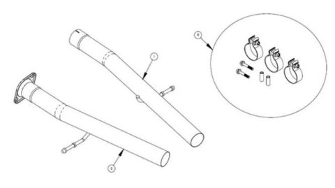 Corsa 2018-2024 Dodge Durango SRT Sport to Xtreme Non-Resonated Head Pipe Conversion Kit
