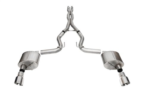 Corsa 24+ Ford Mustang GT Xtreme Cat-Back Exhaust Sys. 3.0in Dual Rear Exit w/4.5in Pro Series Tips thumbnail 1