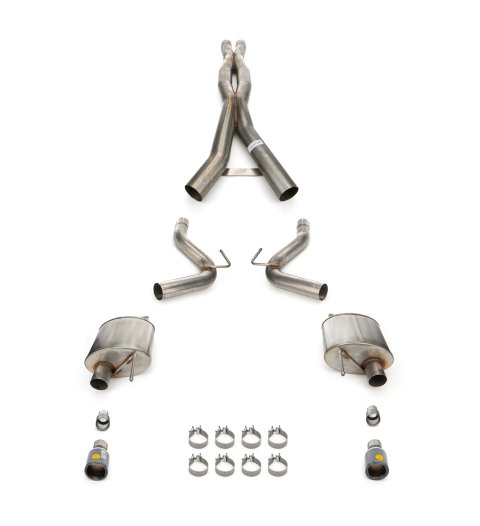 Corsa 24+ Ford MustangGT Xtreme Cat-Back Ex.Sys 3.0in Dual Rear Exit w/4.5in Blk PVD StraightCut Tip thumbnail 3