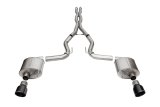 Corsa 24+ Ford MustangGT Sport Cat-Back Ex.Sys 3.0in Dual Rear Exit w/4.5in Blk PVD Pro Series Tips thumbnail 1