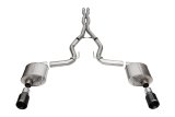 Corsa 24+ Frd Mustang GT- Sport Cat-Back Ex.Sys 3.0in Dual Rear Exit w/4.5in Blk PVD StraightCut Tip thumbnail 1