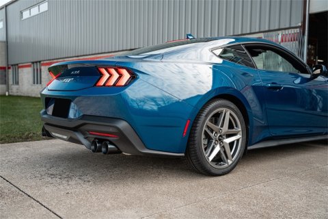 Corsa 2024-2025 Ford Mustang V8 5.0L 3in Axle-Back Exhaust System w/ Twin 4in Black Straight Tips thumbnail 2
