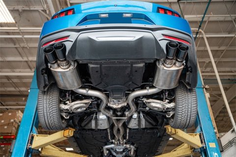 Corsa 2024-2025 Ford Mustang V8 5.0L 3in Axle-Back Exhaust System w/ Twin 4in Black Straight Tips thumbnail 3