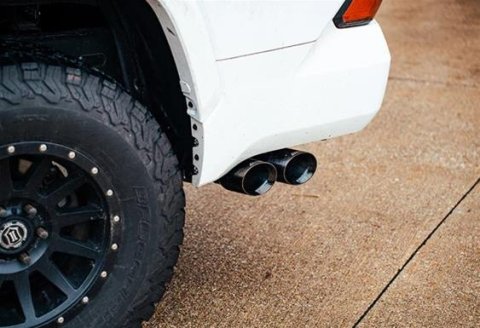 Corsa 22-25 Toyota Tundra 4WD 3in Sport Cat-Back Side Exit Exhaust System w/ Twin 4in Black PVD Tips thumbnail 2
