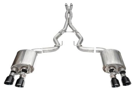 Corsa 24+ Ford Mustang Dark Horse 5.0L 3in Dual Rear Cat-Back w/Twin 4.5in Black PVD Slash Tips thumbnail 8