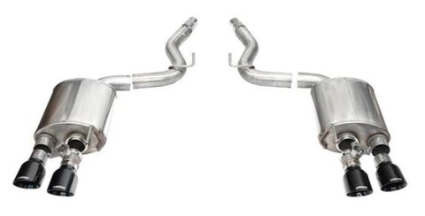 Corsa 24+ Ford Mustang Dark Horse 5.0L 3in Dual Rear Axle-Back w/Twin 4.5in Black PVD Slash Tips thumbnail 1