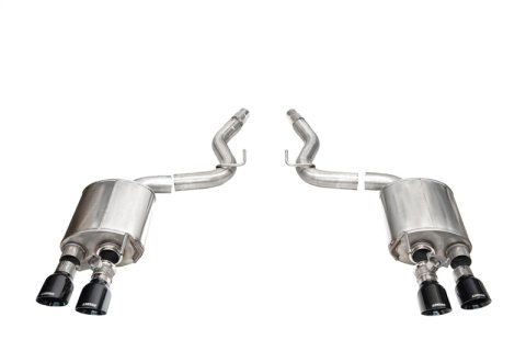 Corsa 24+ Ford Mustang Dark Horse 5.0L 3in Dual Rear Axle-Back w/Twin 4.5in Black PVD Slash Tips thumbnail 3