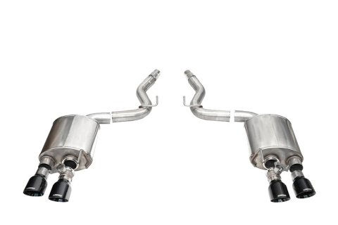 Corsa 24+ Ford Mustang Dark Horse 5.0L 3in Dual Rear Axle-Back w/Twin 4.5in Black PVD Slash Tips thumbnail 7
