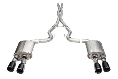 Corsa 24-25 Ford Mustang Dark Horse 5.0L 3in Dual Rear Cat-Back w/Twin 4.5in Black PVD Straight Tips thumbnail 3