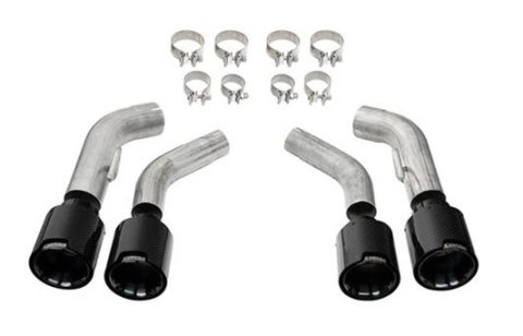 Corsa 2016-2024 Chevrolet Camaro SS / ZL1 Black Carbon Fiber 4.5in Twin Tip Kit