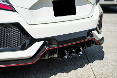 Corsa 2017-2021 Honda Civic Type R Xtreme Cat-Back Tri Rear Exit with 4.5in Black Pro-Series Tips thumbnail 2