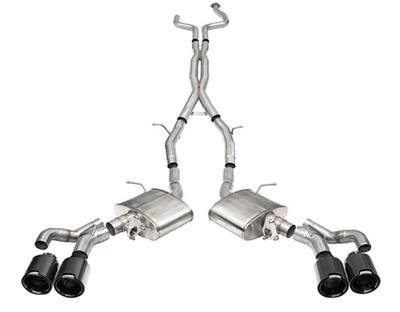 Corsa 2022-25 Caddy CT5 V Blackwing 3in. Cat-Back w/ Act. Exh. - Dbl X-Pipe - Twin 4.5in. BlkCF Tips thumbnail 1