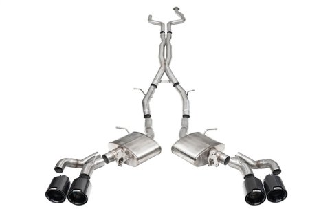 Corsa 2022-25 Caddy CT5 V Blackwing 3in. Cat-Back w/ Act. Exh. - Dbl X-Pipe - Twin 4.5in. BlkCF Tips thumbnail 3