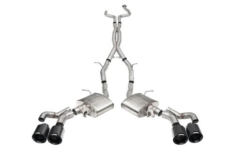 Corsa 2022-25 Caddy CT5 V Blackwing 3in. Cat-Back w/ Act. Exh. - Dbl X-Pipe - Twin 4.5in. BlkCF Tips thumbnail 7