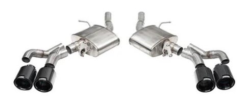 Corsa 22-25 Caddy CT5-V Blackwing 3in Axle-Back - Act. Exh. - Dual Rear Exit - Twin 4.5in Blk CF Tip