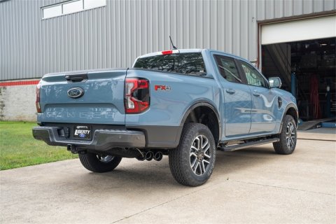 Corsa 2024-2025 Ford Ranger 3in Cat-Back Exhaust 4in Black PVD Pro-Series Slash Cut Twin Tip thumbnail 2