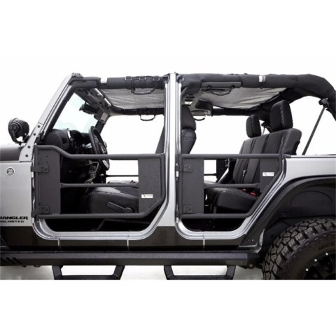 Rampage 2007-2018 Jeep Wrangler(JK) Unlimited 4-Door Tube Doors With Netting - Black thumbnail 3