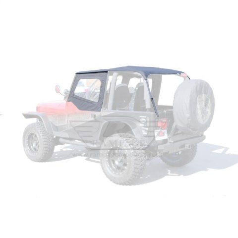 Rampage 1992-1995 Jeep Wrangler(YJ) Frameless Soft Top Kit - Black Diamond thumbnail 5