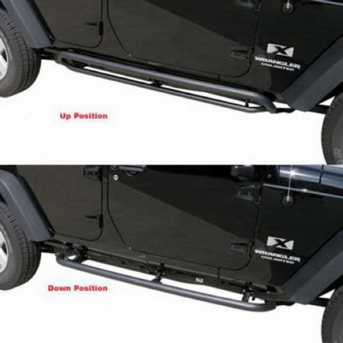 Rampage 2007-2018 Jeep Wrangler(JK) Srs Side Bar Rockerguard Step - Black thumbnail 3