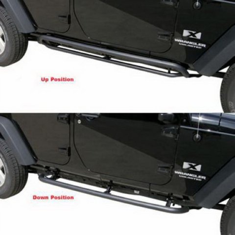 Rampage 2007-2018 Jeep Wrangler(JK) Srs Side Bar Rockerguard Step - Black thumbnail 4
