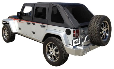 Rampage 2007-2018 Jeep Wrangler(JK) Unlimited Frameless Soft Top Kit - Black Diamond thumbnail 3