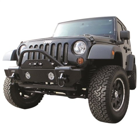 Rampage 2007-2018 Jeep Wrangler(JK) Recovery Bumper Stubby Front - Black thumbnail 3