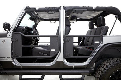 Rampage 2007-2018 Jeep Wrangler(JK) 2-Door Tube Doors With Netting - Black thumbnail 1