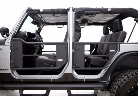 Rampage 2007-2018 Jeep Wrangler(JK) 2-Door Tube Doors With Netting - Black thumbnail 5