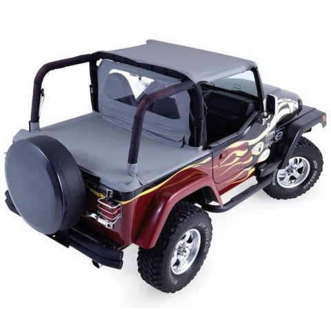 Rampage 1987-1991 Jeep Wrangler(YJ) Cab Soft Top And Tonneau Cover - Black Denim thumbnail 1