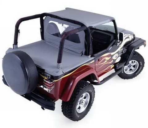 Rampage 1987-1991 Jeep Wrangler(YJ) Cab Soft Top And Tonneau Cover - Black Denim thumbnail 2