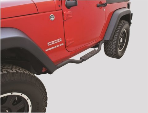 Rampage 2007-2018 Jeep Wrangler(JK) Side Bar Drop Step Slimline - Black thumbnail 2