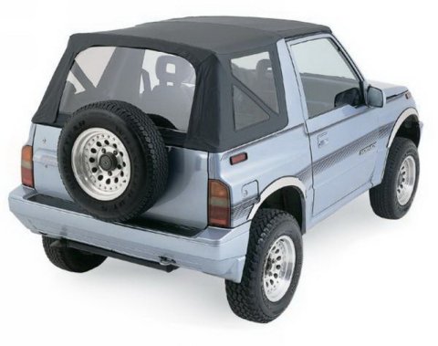 Rampage 1988-1994 Geo Tracker Soft Top OEM Replacement - Black Denim thumbnail 4