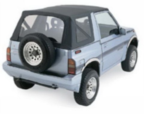 Rampage 1995-1998 Geo Tracker Soft Top OEM Replacement - Black Denim thumbnail 4