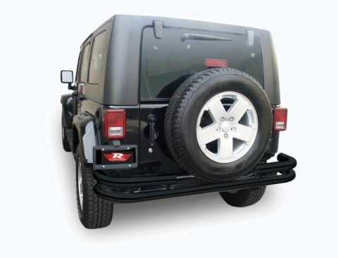 Rampage 2007-2018 Jeep Wrangler(JK) Double Tube Rear Bumper - Black thumbnail 1