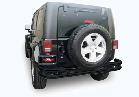 Rampage 2007-2018 Jeep Wrangler(JK) Double Tube Rear Bumper - Black thumbnail 2
