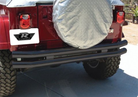 Rampage 1987-1995 Jeep Wrangler(YJ) Double Tube Bumper - Black thumbnail 2