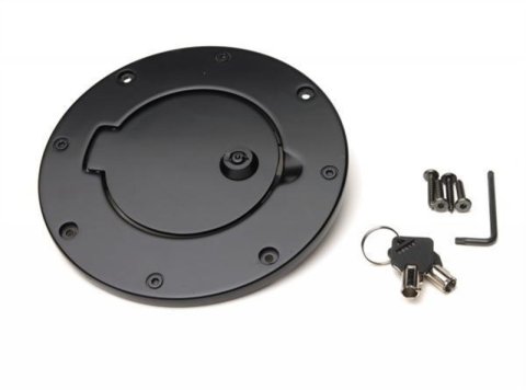 Rampage 2007-2018 Jeep Wrangler(JK) Billet Style Gas Cover - Black thumbnail 2