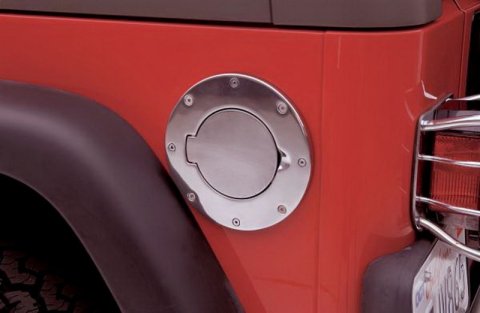 Rampage 2007-2018 Jeep Wrangler(JK) Billet Style Gas Cover - Polished thumbnail 3