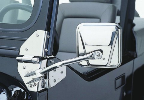 Rampage 1955-1983 Jeep CJ5 Side Mirrors - Stainless thumbnail 3