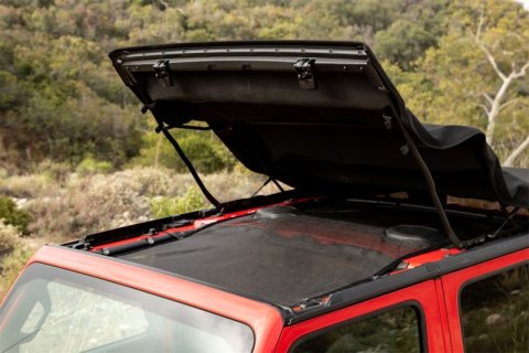 Rampage 2018-2019 Jeep Wrangler(JL) Unlimited Sport 4-Door Mesh Shade Top - Extended - Black thumbnail 4