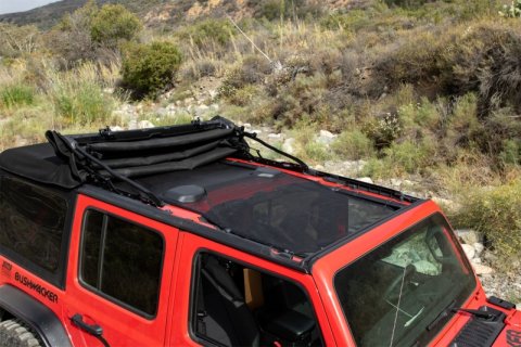 Rampage 2018-2019 Jeep Wrangler(JL) Unlimited Sport 4-Door Mesh Shade Top - Extended - Black thumbnail 5