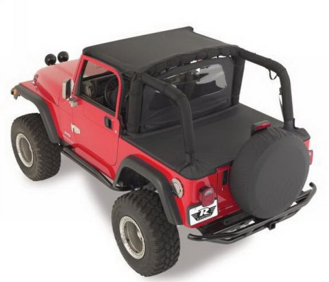 Rampage 1992-1995 Jeep Wrangler(YJ) Tonneau Cover - Black Denim thumbnail 2