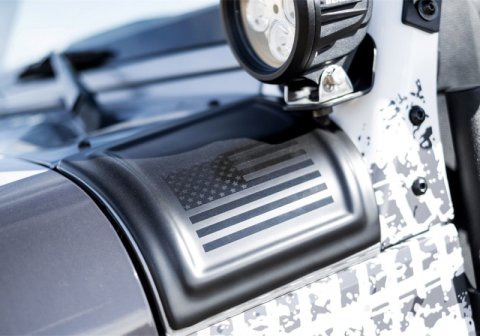 Rampage 2007-2018 Jeep Wrangler(JK) Cowl Cover 2-Door Cowl Cover With American Flag - Black thumbnail 1
