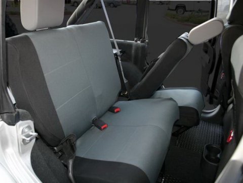 Rampage 2007-2018 Jeep Wrangler(JK) Unlimited Custom Fit Seat Cover - Black/Grey thumbnail 1