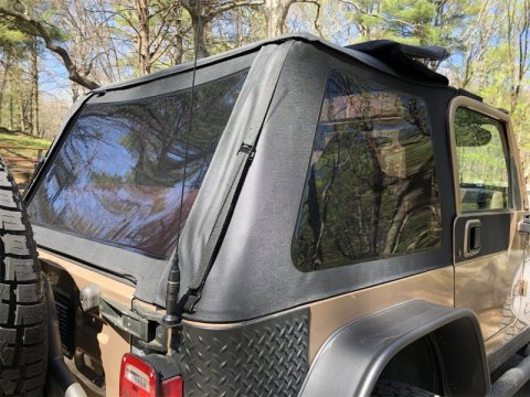 Rampage 18-21 Jeep Wrangler (JL) Unlimited Frameless TrailView Fastback Soft Top Kit - Black Diamond thumbnail 4