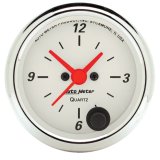 Autometer Arctic White 2-1/6in 12 Hour Analog Clock Gauge thumbnail 2