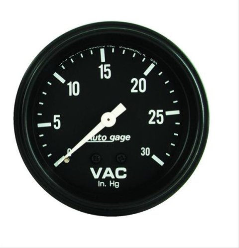 Autometer AutoGage 2-5/8in. / 0-30 IN HG / Mechanical Full Sweep Vacuum Gauge thumbnail 1