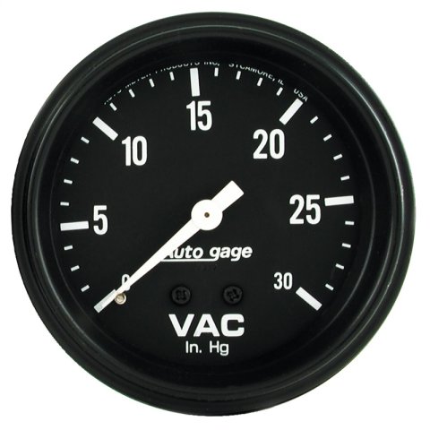 Autometer AutoGage 2-5/8in. / 0-30 IN HG / Mechanical Full Sweep Vacuum Gauge thumbnail 3